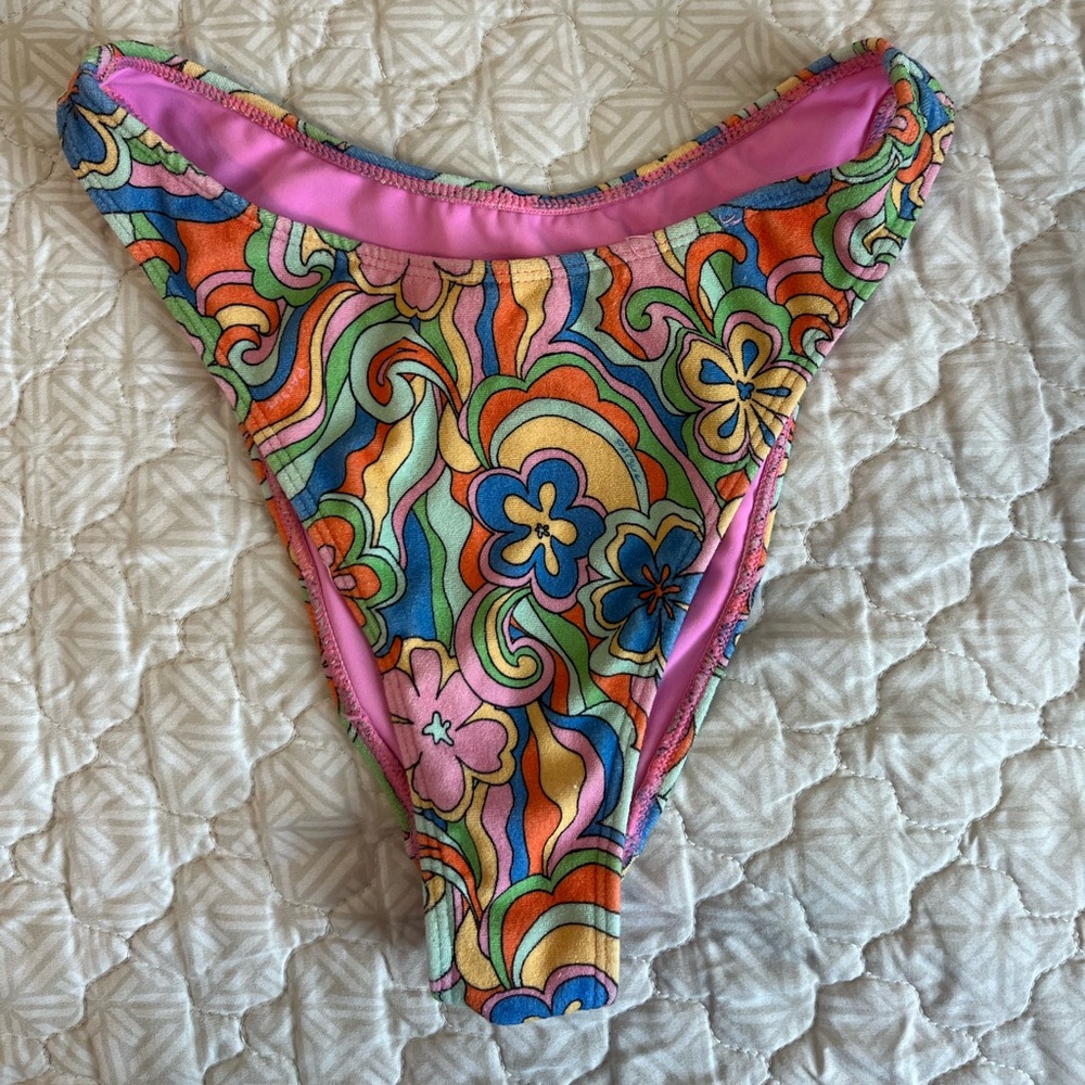 Retro High Cut Bikini Bottoms